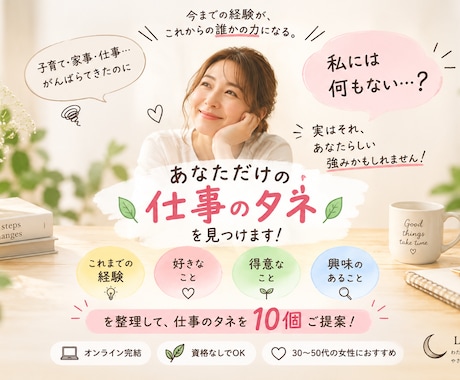 副業迷子の女性へ｜仕事のタネ10個見つけます イメージ1