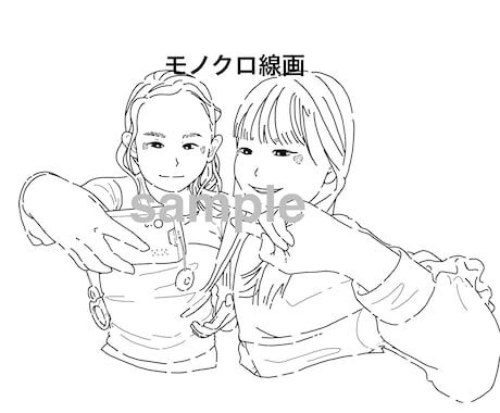 最大5名！似顔絵をシンプルな線画イラストにします イメージ1