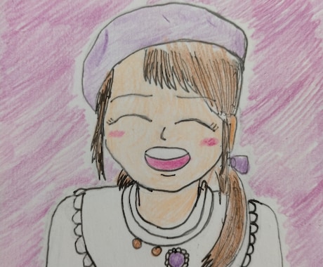 1/4色紙サイズ、低価格で似顔絵描きます イメージ1