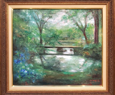 印象派のようなタッチのプロの画家が油絵を制作します サイズ:F8/額付/表紙絵/お部屋やオフィスに飾る絵/贈答品 イメージ2