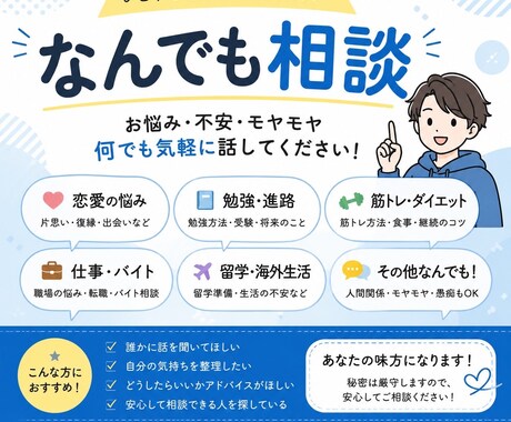 なんでもお話ききます 周りの人に話しにくいことや愚痴などあればなんでも聞きます イメージ1
