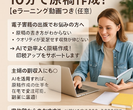 章立て電子書籍原稿作成プロンプト販売します 【ライターに頼らずOK】電子書籍原稿を簡単自動作成 イメージ1