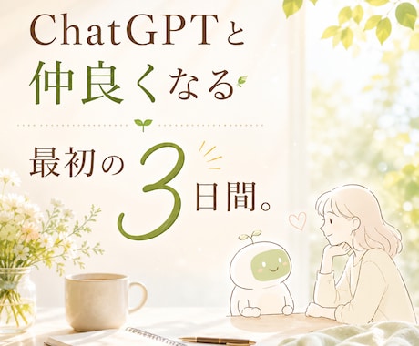 ChatGPTとゆっくり仲良くなるお手伝いをします ☘️何を聞けばいいの?から始める大人のAI初心者さんへ❀✨️ イメージ1