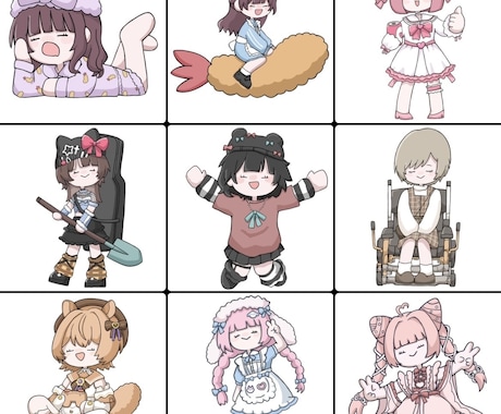 実績100体以上！ゆるいイラストを制作します 商用利用〇 どのようなポーズにも対応しています！ イメージ2