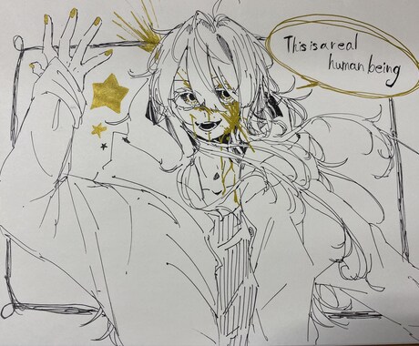 アナログで描く！！ダークで綺麗な独特な絵を描きます 貴方のご要望に応えて色紙に絵を描きます イメージ1