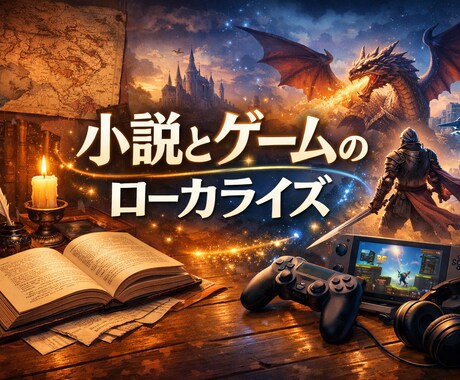あなたの大事な作品を1文字1円で翻訳します ゲームや小説を世界に広めるお手伝いをします。（日⇆英） イメージ1
