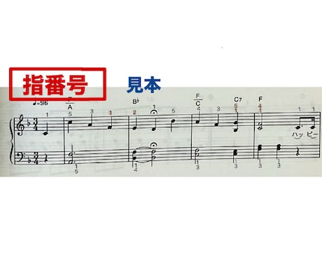 楽譜に指番号を書きます ドレミ音名も◎曲の長さ•難易度でお見積もりします。お気軽に♫ イメージ2