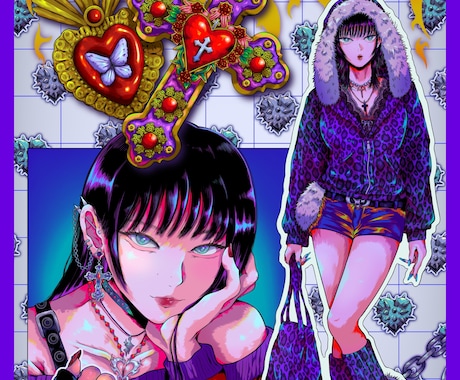 歌ってみた・MV✧用途多様イラスト製作します 可愛い/怪しい/かっこいい/ニューレトロなんでもいけますෆ‬ イメージ1