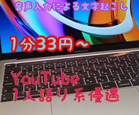 1分33円！動画・音声の文字起こしを格安で承ります 音声入力を使用しスピーディーなテープ起こしを30分1000円 イメージ1