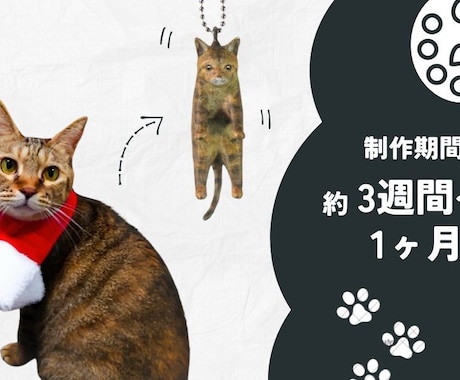 ペットの愛猫キーホルダーにします 離れていても、いつも一緒。オーダーメイドの愛猫キーホルダー。 イメージ2