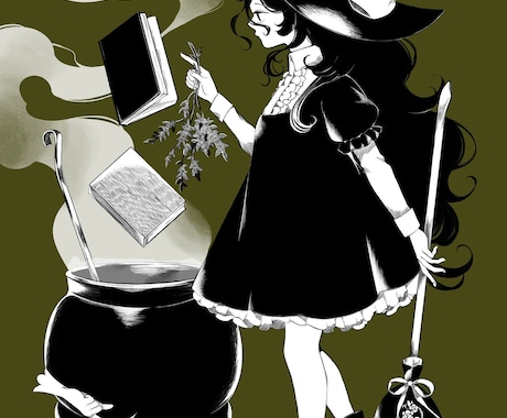 レトロな美少女のモノクロイラストお描きします 挿絵やアイコン、ヘッダー等に使えます耽美目を惹くイラスト！ イメージ1