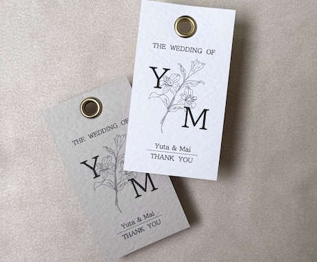 イニシャルロゴを入れたサンキューカードを作成します 【10部セット / 以降10部単位で追加注文可能】 イメージ1