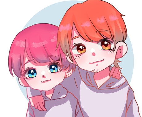 カップルさんのイラストを描きます 2人の仲良しイラストが欲しい方向け！ イメージ1