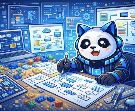 システム構成図・処理フロー図を作成します 説明しやすい設計図を作成します イメージ1