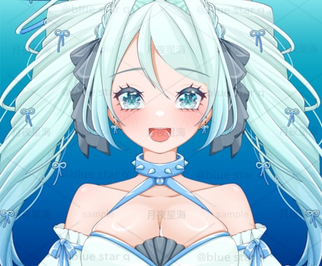 バストアップイラスト作成します キラキラ可愛いバストアップイラストを作成します！ イメージ1