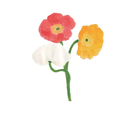 愛らしいお花の絵を描きます 絵の具で描く、繊細でやさしい心温まるお花の絵。 イメージ2