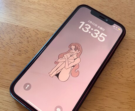 スマホのロック画面＆ホーム画面 描きます オリジナルキャラでスマホの壁画を描きます イメージ2