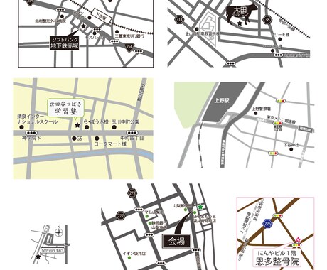 ★WEB用地図・紙媒体地図★地図チラシ名刺の地図を作成します! イメージ2