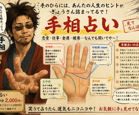 あなたの手相で人生相談乗ります 貴方の手相から今の運気や将来の事を占います。 イメージ1