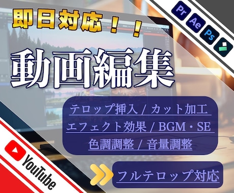 素早い納品★YouTube動画編集承ります 現役高校生が動画編集をサポート!! イメージ1