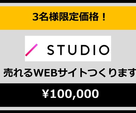 STUDIOでオリジナルWebサイトを制作します 現役CMO/マーケターが貴方の希望にお答えします イメージ1