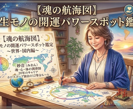 あなたの航海図〜開運パワースポット鑑定〜ます ホロスコープから導き出す、あなただけの「魂の聖域」をお伝え♪ イメージ1
