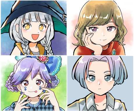 漫画調でアイコン、イラスト、似顔絵を描きます 立ち絵、表情差分、配信、歌ってみた、イラスト全般OK イメージ2