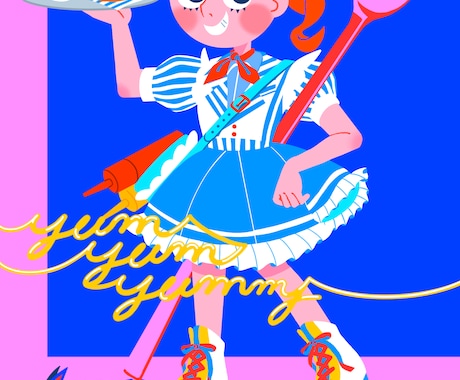ポップでパッと目を惹く人物やシーンを描きます 挿絵やWEB、グッズなど幅広い媒体に対応します！ イメージ2