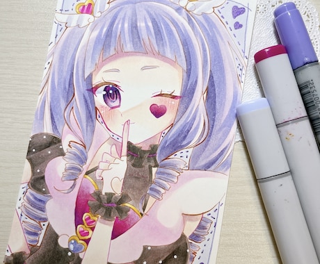 アナログで等身イラスト描きます アナログ画材で手書き特有の質感を出します！ イメージ2