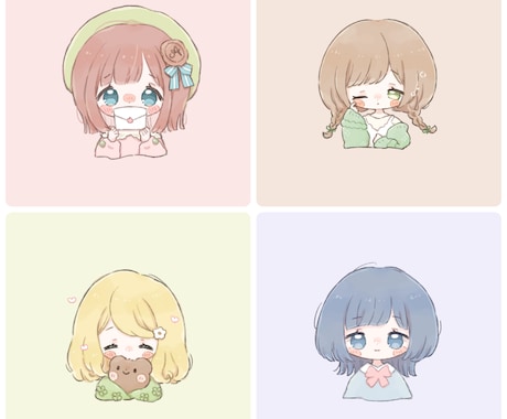 ふんわり＊ゆる可愛いアイコンをお描きします 淡い色とゆるいタッチで優しい印象になります◎ イメージ1