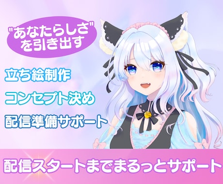 IRIAM対応立ち絵＆配信準備を完全サポートします 世界観にあわせた立ち絵＋配信スタート支援までまるっと対応！ イメージ1