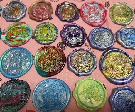 魔法・幻想マーブルのシーリングスタンプお届けします 色味の指定OK！両面テープ付きの幻想的なスタンプをお届け！ イメージ1