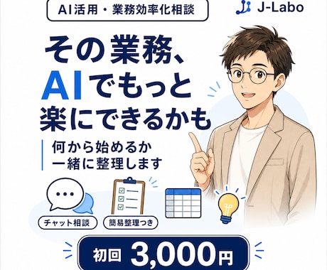 AI活用・業務効率化のお悩みをチャットで整理します 何から始めればいい？を、業務から一緒に整理します イメージ1