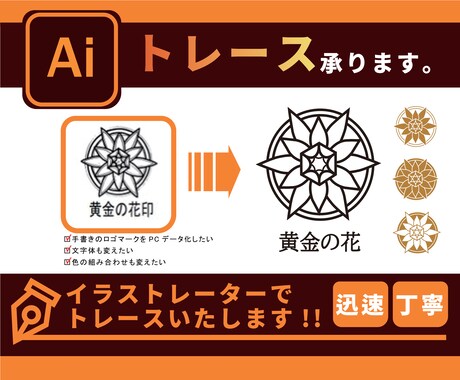 画像からAIデータを作成いたします スクショ、手書きイラストも丁寧にトレースいたします！ イメージ1