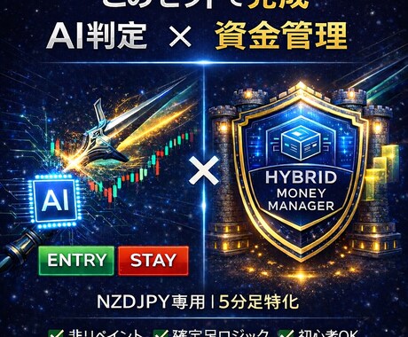 HYBRID ｜AI判定×資金管理セット提供します これ1つでバイナリーに必要な利益最大化環境が整います。 イメージ1