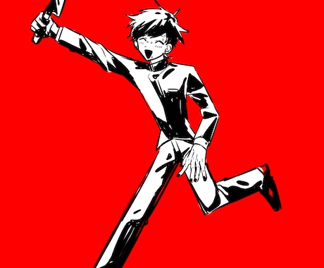 男性キャラ限定！白黒でイラスト作成致します 歌みた用サムネやアイコン作成！力強い絵や病み可愛い絵などなど イメージ2