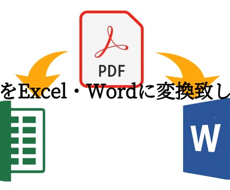 PDFをエクセル、ワードデータに変換作成致します A4サイズ1枚1000円〜で承ります。 イメージ1