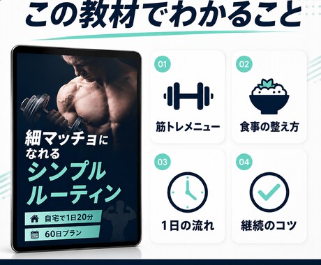 無理なく続く細マッチョルーティンを教えます ジム不要！自宅で始める細マッチョ習慣をわかりやすく提案 イメージ2