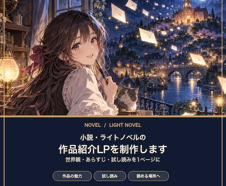 小説の作品紹介LPを制作します イメージ1