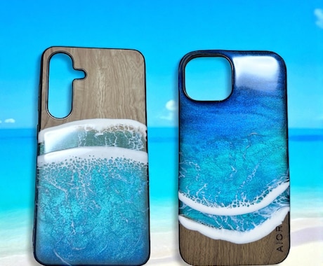 海レジン　ハワイアンスマホケース作成します あなたの手元にやすらぎの海をお届けします イメージ2