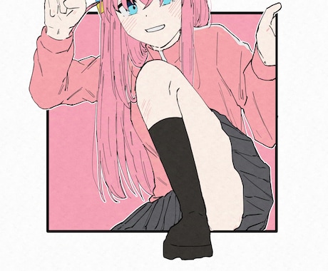 枠にはまった可愛いキャラのイラストを描きます 奇を衒った構図で魅力的に描きます！ イメージ2