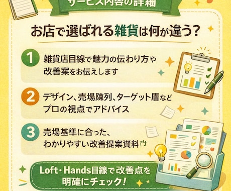 お店で選ばれる視点から商品改善を提案します Loft・Handsなど大型雑貨店視点で商品改善 イメージ2