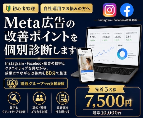 インスタ広告の成果に繋がる改善案を教えます イメージ1