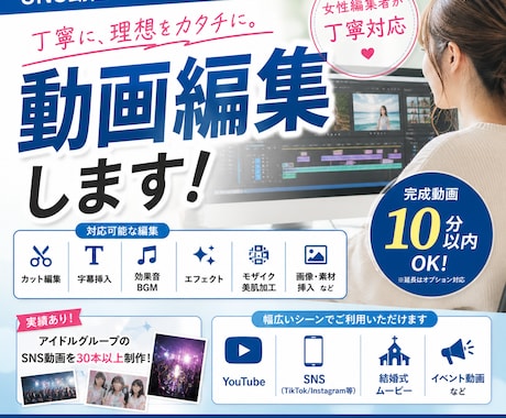 簡単動画編集します あなたな理想の動画を作ります! イメージ1
