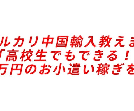 メルカリ中国輸入のやり方を一から教えます 給料以外の収入が欲しいけどバイトはしたくない方にオススメです イメージ1