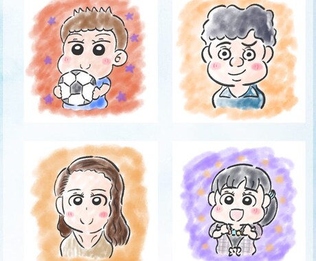 やさしい水彩タッチのかわいい似顔絵描きます 子どもにも人気！アイコン・プレゼントに イメージ2