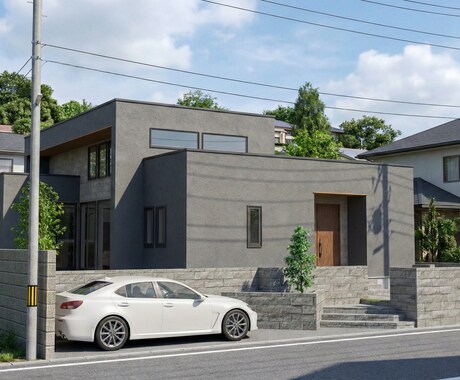 実写・住宅の外観パースをCADで作成します 外観パースをハイクオリティでご提供いたします イメージ2