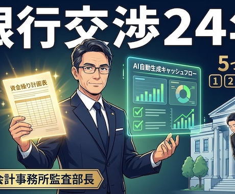 銀行が納得する資金繰り計画表を“今日”作成します 質問に答えるだけで資金繰り計画表が今日完成 イメージ1