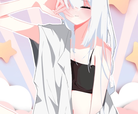 かわいいふわふわ女の子のイラストおかきします かわいい女の子のイラストを描くのが得意です イメージ2