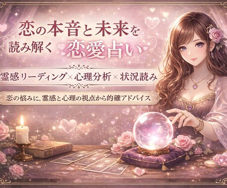 恋の本音と未来を読み解きます 客観的視点×直感で、あなただけの恋の答えを導きます イメージ1